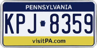 PA license plate KPJ8359