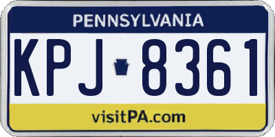 PA license plate KPJ8361