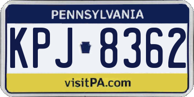 PA license plate KPJ8362
