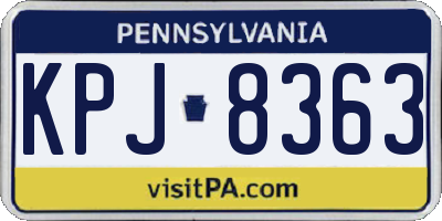 PA license plate KPJ8363