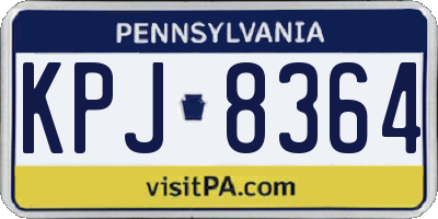 PA license plate KPJ8364