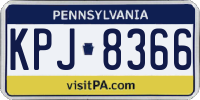 PA license plate KPJ8366