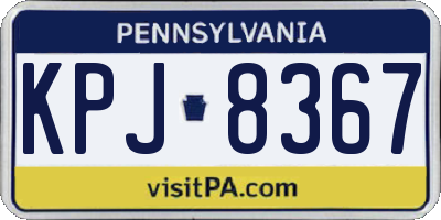 PA license plate KPJ8367