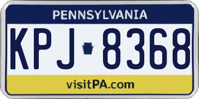 PA license plate KPJ8368