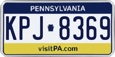 PA license plate KPJ8369