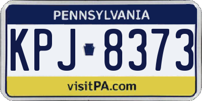 PA license plate KPJ8373