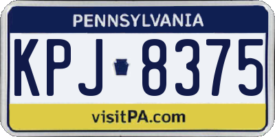 PA license plate KPJ8375