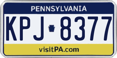 PA license plate KPJ8377