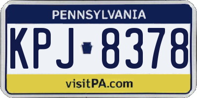PA license plate KPJ8378