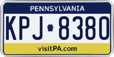 PA license plate KPJ8380