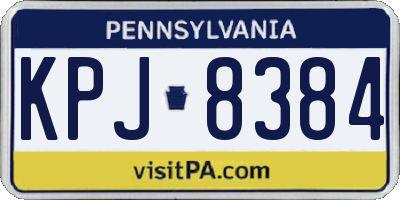 PA license plate KPJ8384