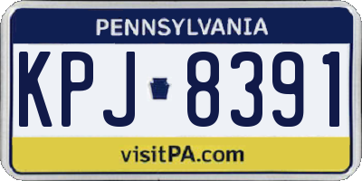 PA license plate KPJ8391