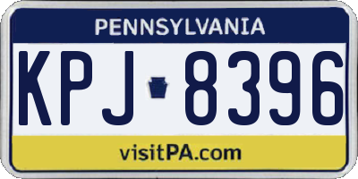 PA license plate KPJ8396