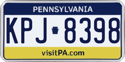 PA license plate KPJ8398