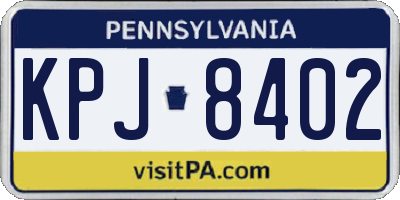 PA license plate KPJ8402