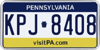 PA license plate KPJ8408