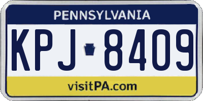 PA license plate KPJ8409