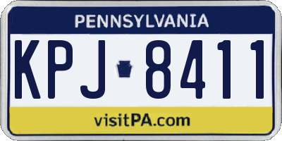 PA license plate KPJ8411