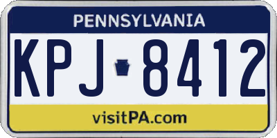 PA license plate KPJ8412