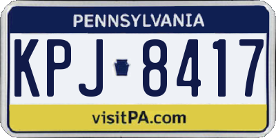 PA license plate KPJ8417