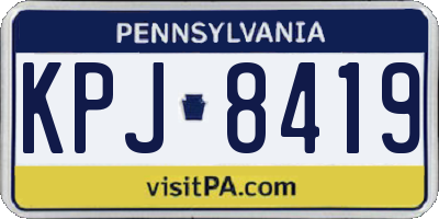 PA license plate KPJ8419