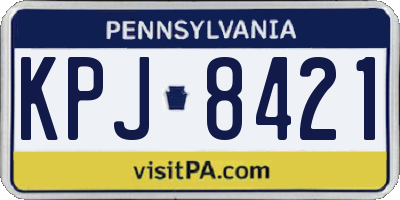 PA license plate KPJ8421