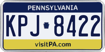 PA license plate KPJ8422