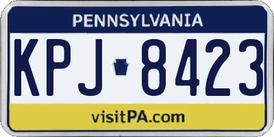 PA license plate KPJ8423