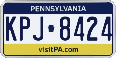 PA license plate KPJ8424