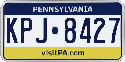 PA license plate KPJ8427