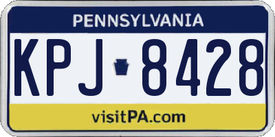 PA license plate KPJ8428