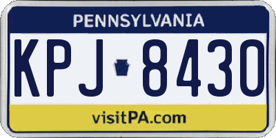PA license plate KPJ8430