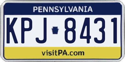 PA license plate KPJ8431