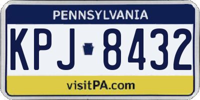PA license plate KPJ8432