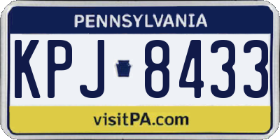 PA license plate KPJ8433