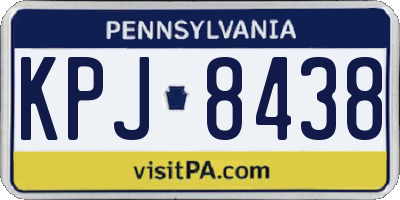 PA license plate KPJ8438