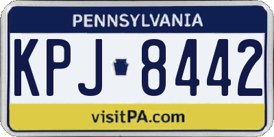 PA license plate KPJ8442