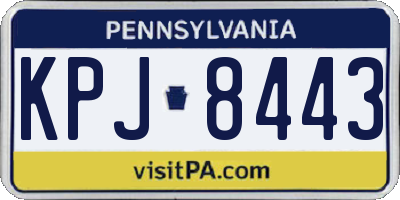 PA license plate KPJ8443