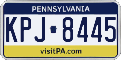 PA license plate KPJ8445