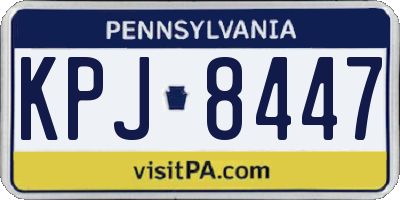 PA license plate KPJ8447