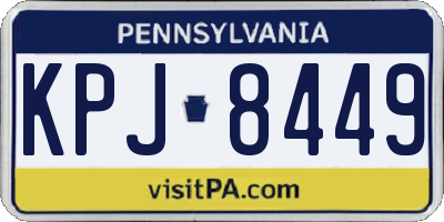 PA license plate KPJ8449
