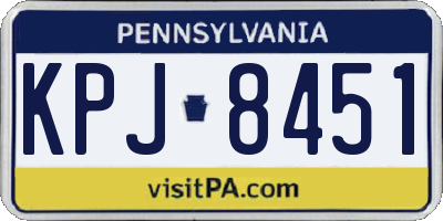 PA license plate KPJ8451