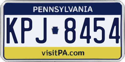 PA license plate KPJ8454