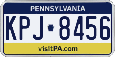 PA license plate KPJ8456