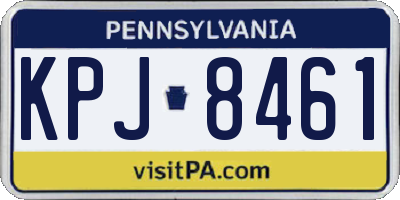 PA license plate KPJ8461