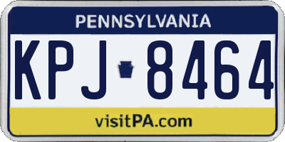 PA license plate KPJ8464