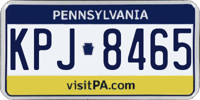 PA license plate KPJ8465
