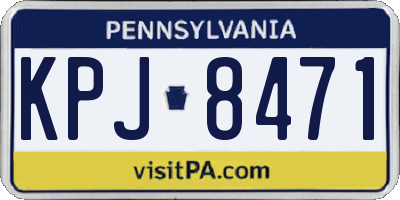 PA license plate KPJ8471