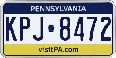 PA license plate KPJ8472