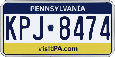 PA license plate KPJ8474